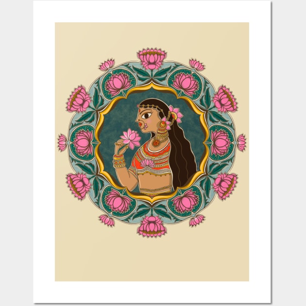 Indian lotus  Queen Wall Art by Prita_d